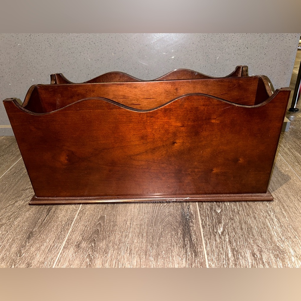 Bombay Company Solid Cherry Wood Magazine Rack Holder
